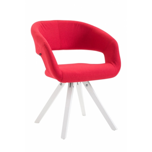 Jídelní židle Christin, červená / bílá - 1