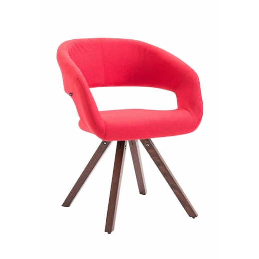 Jídelní židle Christin, červená / hnědá - 1