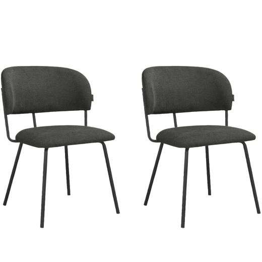 Jídelní židle Claudia (SET 2 ks), textil, tmavě šedá - 1