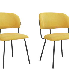 Jídelní židle Claudia (SET 2 ks), textil, žlutá - 1