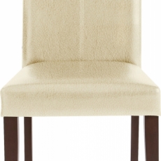 Jídelní židle Curt (SET 2 ks), krémová / tmavé dřevo - 2