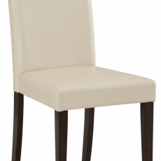 Jídelní židle Curt (SET 2 ks), krémová / tmavé dřevo - 3