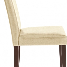 Jídelní židle Curt (SET 2 ks), krémová / tmavé dřevo - 5