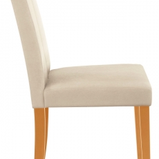 Jídelní židle Curt (SET 2 ks), mikrovlákno, krémová / přírodní dřevo - 4