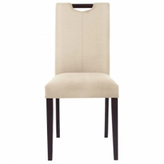 Jídelní židle Curt (SET 2 ks), mikrovlákno, krémová / tmavé dřevo - 2