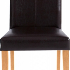 Jídelní židle Curt (SET 2 ks), tmavě hnědá / přírodní dřevo - 2