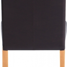 Jídelní židle Curt (SET 2 ks), tmavě hnědá / přírodní dřevo - 3