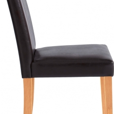 Jídelní židle Curt (SET 2 ks), tmavě hnědá / přírodní dřevo - 4