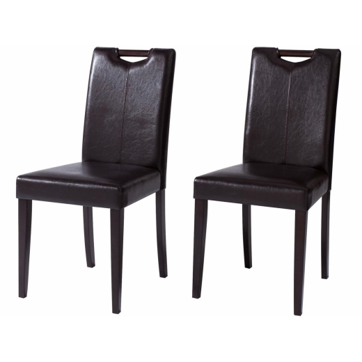 Jídelní židle Curt (SET 2 ks), tmavě hnědá / tmavé dřevo - 1