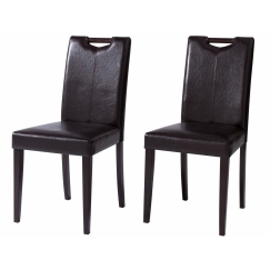 Jídelní židle Curt (SET 2 ks), tmavě hnědá / tmavé dřevo