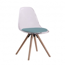 Jídelní židle Daniela (SET 4 ks), čirá/zelená - 1