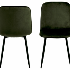 Jídelní židle Delmy (SET 4ks), samet, olivová - 6