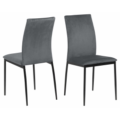 Jídelní židle Demina (SET 4ks), samet, tmavě šedá