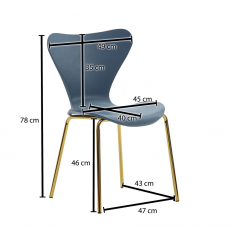 Jídelní židle Derlea (SET 4 ks), modrá - 2
