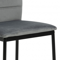 Jídelní židle Dia (SET 4ks), samet, tmavě šedá - 5