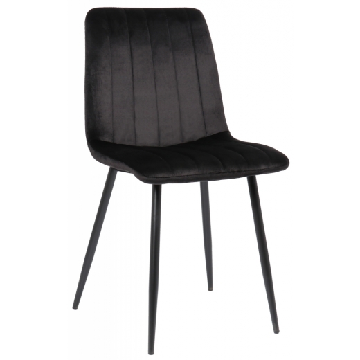 Jídelní židle Dijon, samet, černá - 1