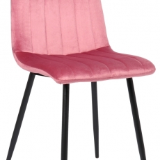 Jídelní židle Dijon, samet, růžová - 1