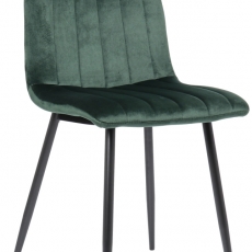 Jídelní židle Dijon, samet, zelená - 1
