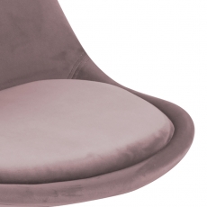 Jídelní židle Dima (SET 2ks), samet, růžová/černá - 4
