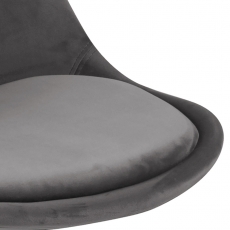 Jídelní židle Dima (SET 2ks), samet, tmavě šedá/černá - 3
