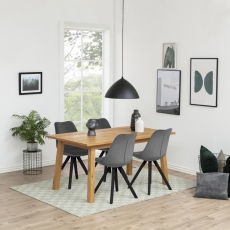 Jídelní židle Dima (SET 2ks), samet, tmavě šedá/černá - 6