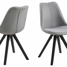 Jídelní židle Dima (SET 2ks), tkanina, světle šedá/černá - 1