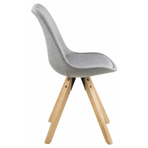 Jídelní židle Dima (SET 2ks), tkanina, světle šedá - 1