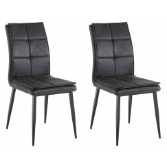 Jídelní židle Dina (SADA 2 ks), syntetická kůže, antracitová