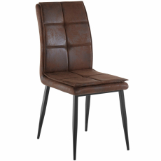 Jídelní židle Dina (SADA 2 ks), syntetická kůže, hnědá - 4