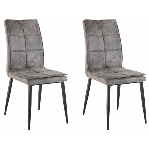 Jídelní židle Dina (SADA 2 ks), syntetická kůže, šedá - 1