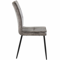 Jídelní židle Dina (SADA 2 ks), syntetická kůže, šedá - 3