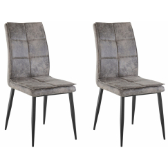 Jídelní židle Dina (SADA 2 ks), syntetická kůže, šedá