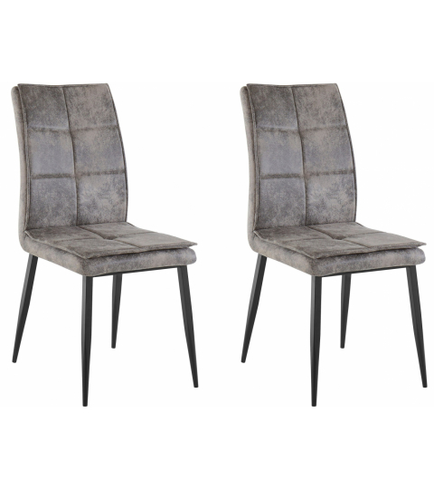 Jídelní židle Dina (SADA 2 ks), syntetická kůže, šedá