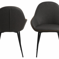 Jídelní židle Disca (SET 2 ks), tmavě šedá - 2