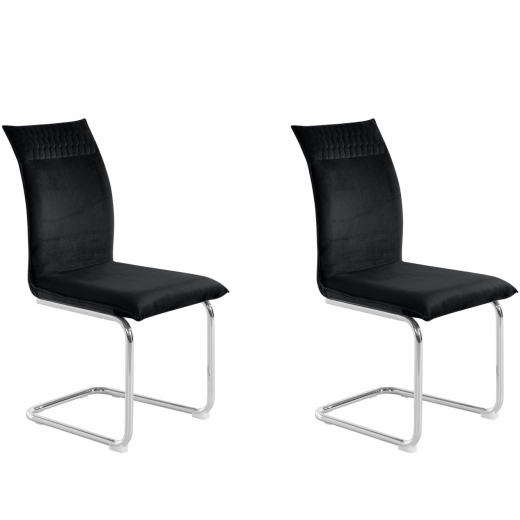 Jídelní židle Divan (SADA 2 ks), samet, černá - 1
