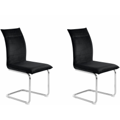 Jídelní židle Divan (SADA 2 ks), samet, černá