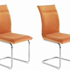 Jídelní židle Divan (SADA 2 ks), samet, měděná - 1