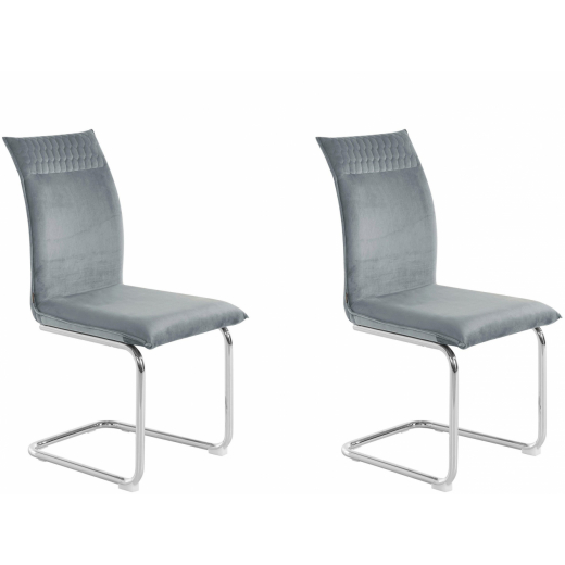 Jídelní židle Divan (SADA 2 ks), samet, šedá - 1