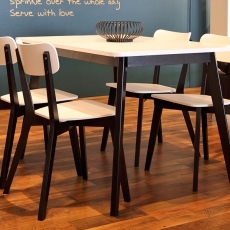 Jídelní židle dřevěná Corby (SET 2 ks) černá / bílá - 4
