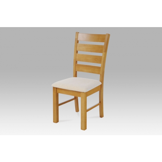 Jídelní židle dřevěná Ines, béžová/dub - 1