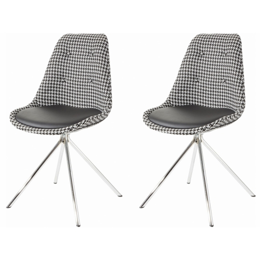 Jídelní židle Dylen (SET 2 ks), černo / bílá - 1