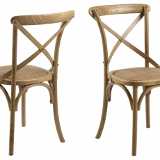 Jídelní židle Eileen (SET 2ks), ratan, jilm - 1