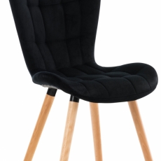 Jídelní židle Elda, samet, černá - 1