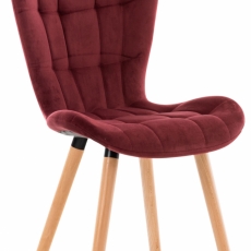 Jídelní židle Elda, samet, červená - 1