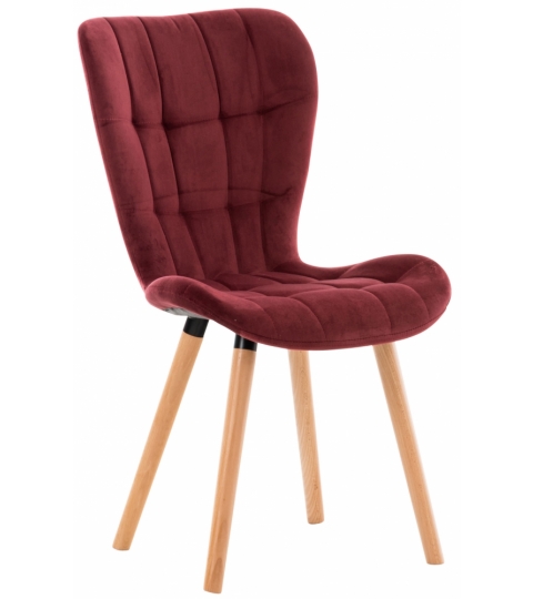 Jídelní židle Elda, samet, červená