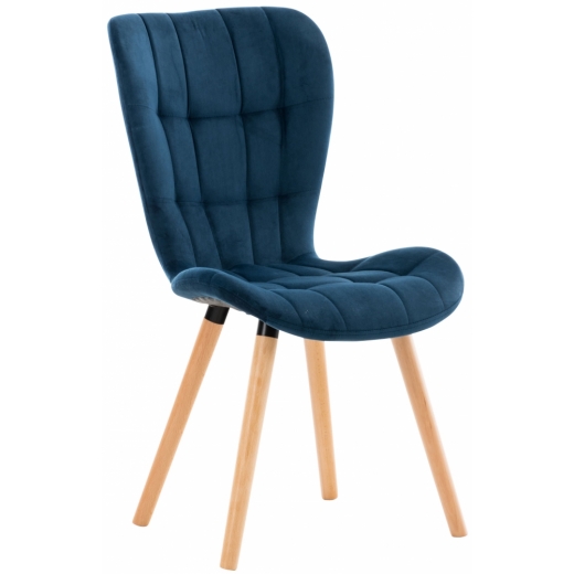 Jídelní židle Elda, samet, modrá - 1