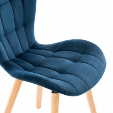 Jídelní židle Elda, samet, modrá - 4
