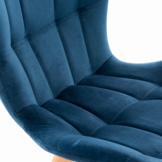 Jídelní židle Elda, samet, modrá - 5