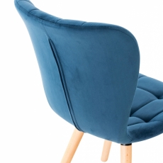 Jídelní židle Elda, samet, modrá - 7