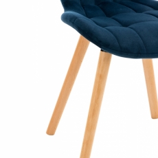 Jídelní židle Elda, samet, modrá - 8